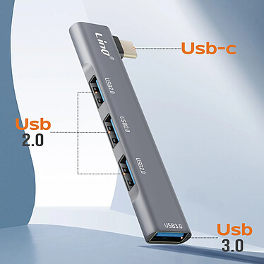 Avis LinQ Adaptateur HUB USB C pour MacBook avec 4x USB 3.0 5Gbps OTG Argent