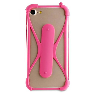 Muvit Coque pour Smartphone Universel Fonction Stand avec Tour de Cou Rose