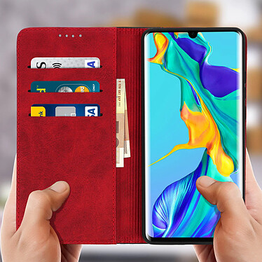 Acheter Avizar Housse Huawei P30 Pro Etui Portefeuille Rangement carte support vidéo Rouge