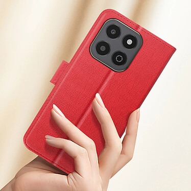 Acheter Avizar Étui pour Honor X6b Clapet Portefeuille et Support Vidéo Rouge