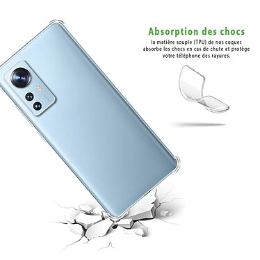 Evetane Coque Xiaomi 12 Antichoc Silicone + 2 Vitres en verre trempé Protection écran pas cher