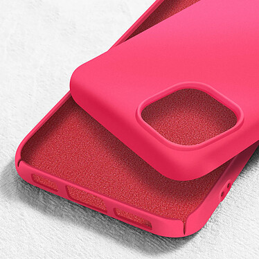 Avizar Coque pour iPhone 15 Plus Silicone Premium Semi rigide Finition Mate Douce  Fuchsia pas cher