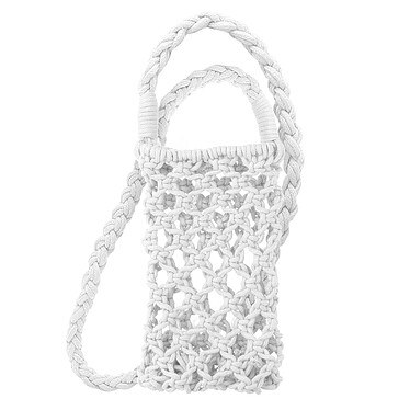 Avizar Sac Bandoulière pour Smartphone en Crochet Tressé  Blanc