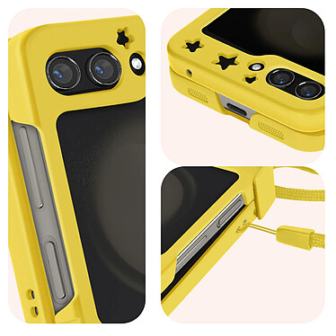 Avizar Coque pour Samsung Galaxy Z Flip 5 Rigide Motif Étoile  Jaune pas cher