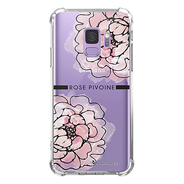 LaCoqueFrançaise Coque Samsung Galaxy S9 anti-choc souple angles renforcés transparente Motif Rose Pivoine