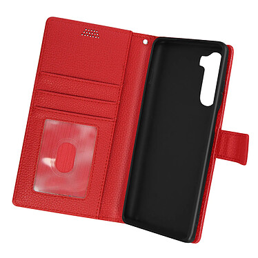 Avizar Housse pour Motorola Moto G200 5G Aspect Grainé Clapet Portefeuille Support Vidéo  Rouge