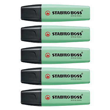 STABILO Surligneur BOSS ORIGINAL Pastel Pointe Biseautée 2 - 5 mm Vert pastel x 5