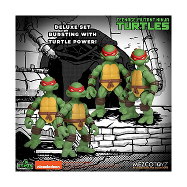 Les Tortues Ninja - Figurines Les Tortues Ninja Deluxe Set 8 cm pas cher