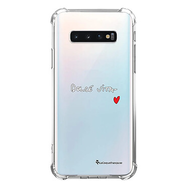 LaCoqueFrançaise Coque Samsung Galaxy S10 Silicone antichocs Solides coins renforcés  transparente Motif Dolce Vita