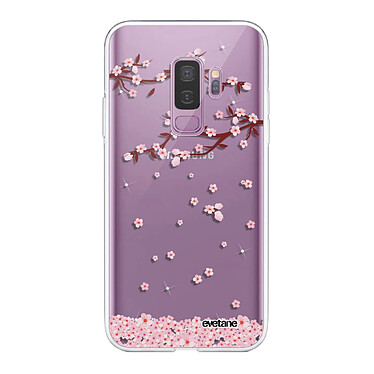 Evetane Coque Samsung Galaxy S9 Plus 360 intégrale transparente Motif Chute De Fleurs Tendance