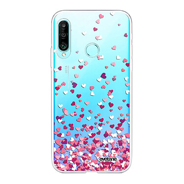 Evetane Coque Huawei P30 Lite/ P30 Lite XL 360 intégrale transparente Motif Confettis De Coeur Tendance