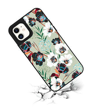 Avis LaCoqueFrançaise Coque iPhone 12 Mini miroir Fleurs vert d'eau Design