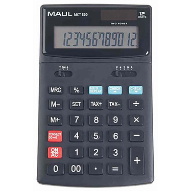 MAUL Calculatrice de bureau MCT 500, 12 chiffres, noir