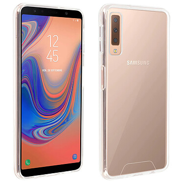 Avizar Coque Samsung Galaxy A7 2018 Protection Cristal Bi-matière Antichocs Transparent