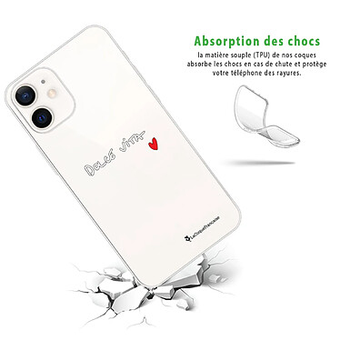 Avis LaCoqueFrançaise Coque iPhone 12 mini silicone transparente Motif Dolce Vita ultra resistant