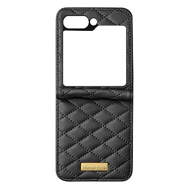 Avizar Coque pour Samsung Z Flip 5 Simili Cuir Rhombique Pliable Collection Geo  Noir