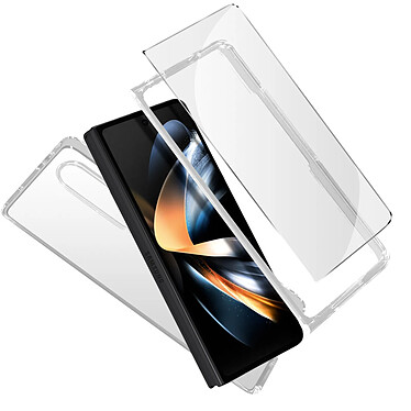 Avis Avizar Coque pour Samsung Galaxy Z Fold 4 Silicone Souple et Film Verre Trempé 9H  transparent