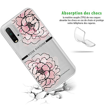 Avis LaCoqueFrançaise Coque Xiaomi Redmi 9T 360 intégrale transparente Motif Rose Pivoine Tendance