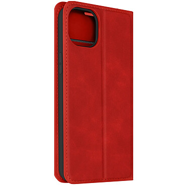 Avizar Étui pour iPhone 15 Plus Portefeuille Fonction Support  Rouge