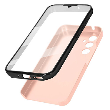 Avizar Coque Intégrale pour Samsung Galaxy A34 5G Arrière Rigide Rose et Avant Souple Transparent