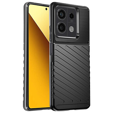 Avizar Coque pour Xiaomi Redmi Note 13 5G Design Strié Antidérapant Noir