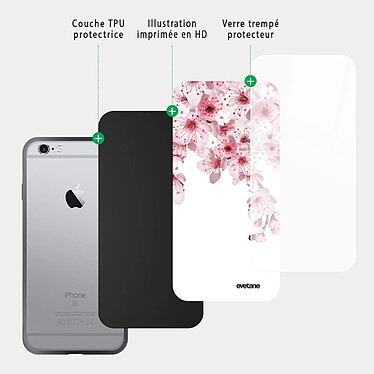 Acheter Evetane Coque en verre trempé iPhone 6/6S Cerisier