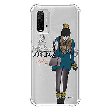 LaCoqueFrançaise Coque Xiaomi Redmi 9T Silicone antichocs Solides coins renforcés  transparente Motif Working girl