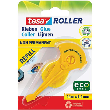 TESA Recharge Ecologo pour Roller Colle Non Permanente 14m x 8,4mm