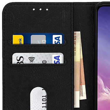 Avizar Housse Samsung Galaxy S10e Étui Portefeuille Support Stand Noir pas cher