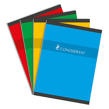 CONQUÉRANT Cahier broché 24 x 32 cm 192 pages 70g coloris aléatoires pas cher