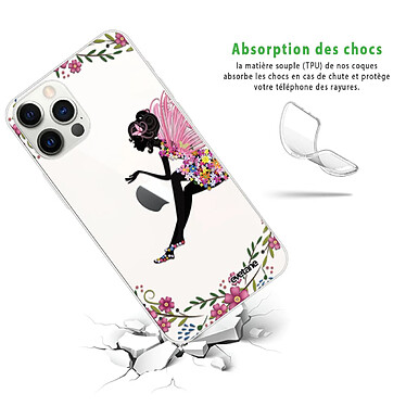 Avis Evetane Coque iPhone 12/12 Pro silicone transparente Motif Fée Fleurale ultra resistant