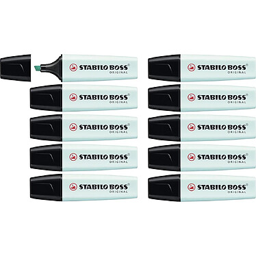 STABILO Surligneur BOSS ORIGINAL Pastel Pointe Biseautée 2 - 5 mm Turquoise Pastel x 10