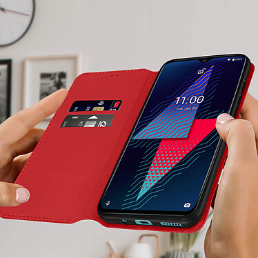 Avis Avizar Étui Wiko Power U30 Clapet Portefeuille Fonction Support Vidéo rouge