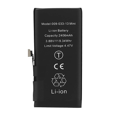 Clappio Batterie Decode PCB Version pour iPhone 13 Mini 2406mAh Noir