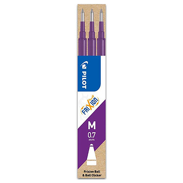 PILOT Set de 3 Recharges friXion Ball (BLS-FR7) Violet x 12