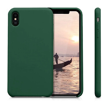 Avis Evetane Coque iPhone X/XS Silicone liquide Vert Foret + 2 Vitres en Verre trempé Protection écran Antichocs