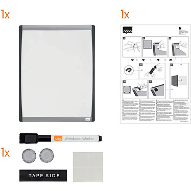 NOBO Quartet Tableau effaçable à sec 355x280 mm cadre incurvé pas cher