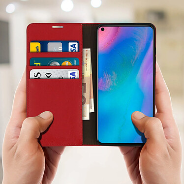 Avis Avizar Étui Huawei P30 Pro Housse Cuir Portefeuille Support Vidéo rouge