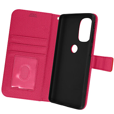 Avizar Housse pour Motorola Moto G51 5G Aspect Grainé Clapet Portefeuille Stand Vidéo rose