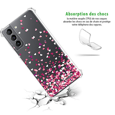 Avis Evetane Coque Samsung Galaxy S21 5G anti-choc souple angles renforcés transparente Motif Confettis De Coeur