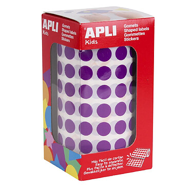 APLI Rouleau de 5192 Gommettes Rondes 10,5 mm Mauve