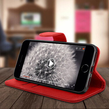 Acheter Avizar Housse iPhone SE 2022 / 2020 et 8 / 7 Clapet Porte carte Fonction support rouge