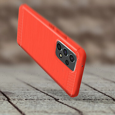 Avis Avizar Coque Samsung Galaxy A32 Souple Coins Renforcés Carbone Effet Brossé rouge