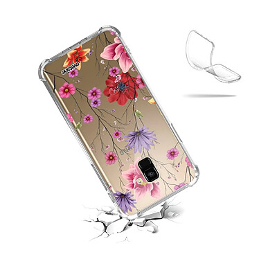 Acheter Evetane Coque Samsung Galaxy A8 2018 Silicone antichocs Solides coins renforcés  transparente Motif Fleurs Multicolores