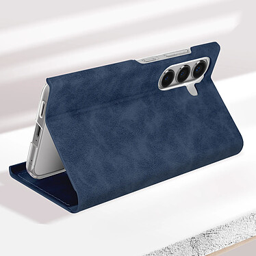 Avis Avizar Housse pour Samsung Galaxy S24 Clapet Porte-carte Éco-cuir Nappa Bleu Nuit