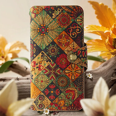 Avis Avizar Étui pour Samsung Galaxy S24 Clapet Liège Portefeuille Design Bohème Multicolore