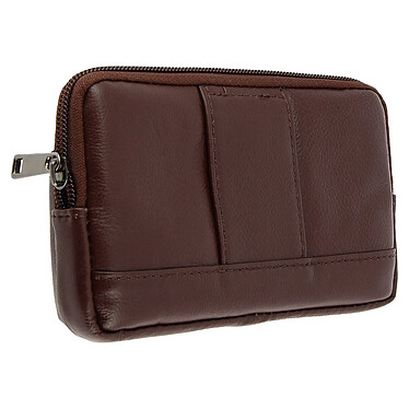 Avis Avizar Etui Ceinture Cuir Véritable Smartphone Taille 145x85mm Passant Ceinture Marron