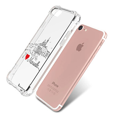 Acheter LaCoqueFrançaise Coque iPhone 7/8/ iPhone SE 2020 anti-choc souple angles renforcés transparente Motif J'aime Marseille