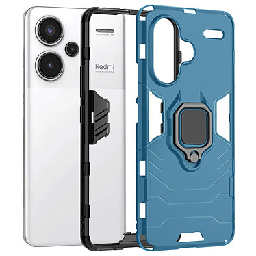 Avizar Coque pour Xiaomi Redmi Note 13 Pro Plus Bi-matière Antichoc Anneau Support  Bleu pas cher