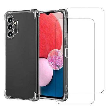 Acheter Evetane Coque Samsung Galaxy A13 Antichoc coins renforcés Silicone + 2 Vitres en verre trempé Protection écran